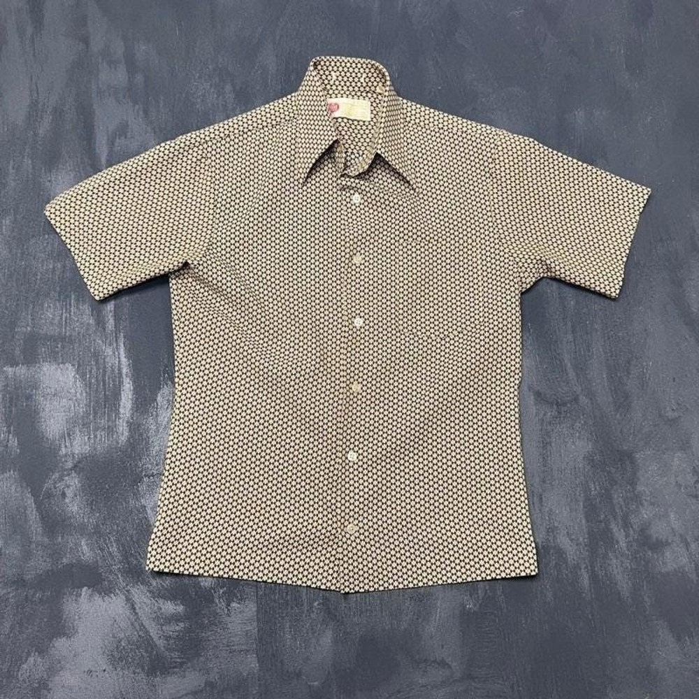 Vintage Sears Button Up Shirt Mens Small‎ 1970s Short Sleeve